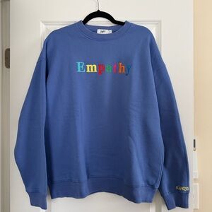 Always Women's Blue Crewneck Sweater with Empathy Embroidery
